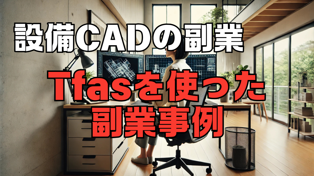 設備CAD「Tfas」を使った副業のやり方！私は在宅で月25万円稼ぎました